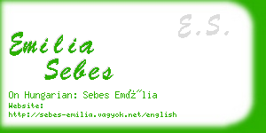 emilia sebes business card